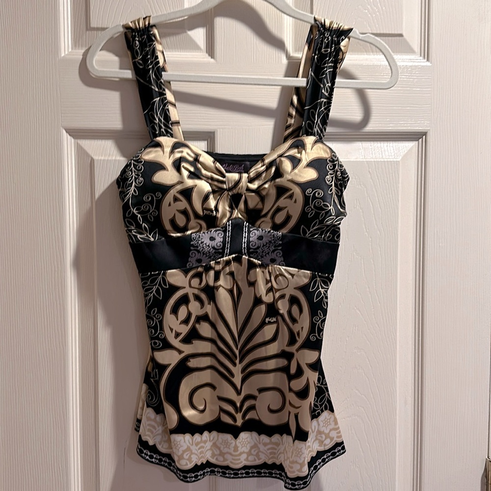 Hale Bob silk top with abstract design